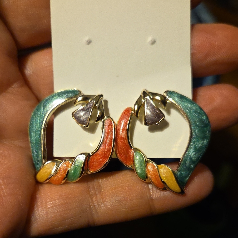 Colorful Enamel Earrings
